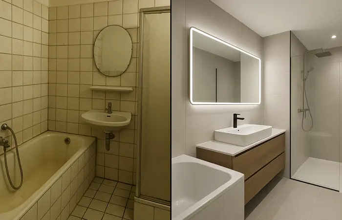 Renovierungslösung von DMK Bau Reichelsheim - modernisierter Wohnbereich mit offener Raumgestaltung und hochwertigen Materialien.